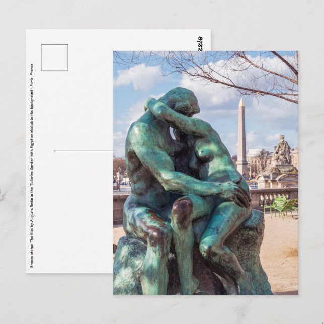 The Kiss by Auguste Rodin at the Tuileries, Paris Postcard (Front/Back)