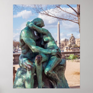 The Kiss by Auguste Rodin at the Tuileries, Paris Poster