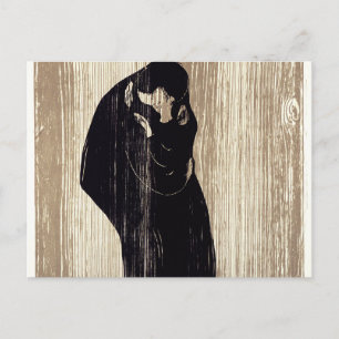 The kiss by Edvard Munch lithography, Postcard