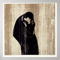 The kiss by Edvard Munch lithography,