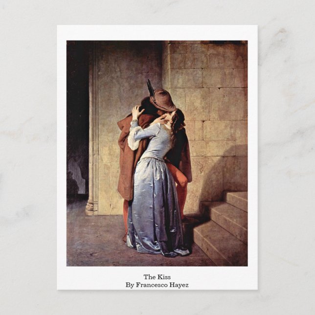 The Kiss By Francesco Hayez Postcard (Front)