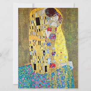 The Kiss by Gustav Klimt, Art Nouveau Wedding Invitation