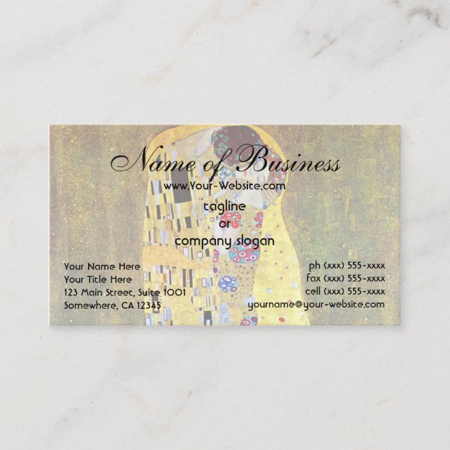 The Kiss by Gustav Klimt Business Card (Front)