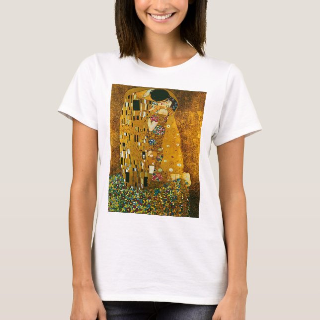 "The Kiss " by Gustav Klimt, Circle T-Shirt (Front)