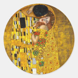 The Kiss by Gustav Klimt Classic Round Sticker