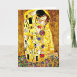 The Kiss by Gustav Klimt, fine art Card<br><div class="desc">The Kiss,  famous fine art painting by Gustav Klimt</div>