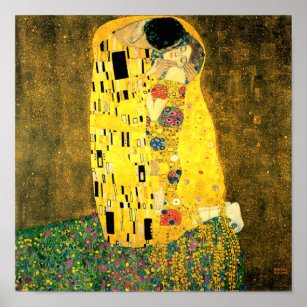 The Kiss by Gustav Klimt Fine Art Poster Print