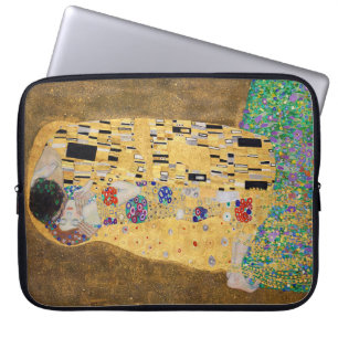 The Kiss by Gustav Klimt Happy Birthday Laptop Sleeve