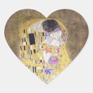 The Kiss by Gustav Klimt Heart Sticker