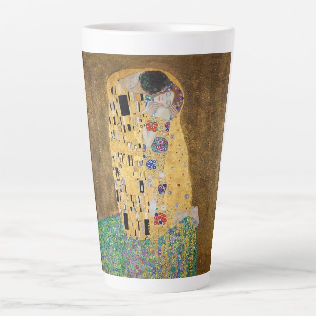 The Kiss by Gustav Klimt Latte Mug (Front)