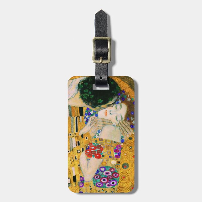 The Kiss by Gustav Klimt Luggage Tag (Front Vertical)