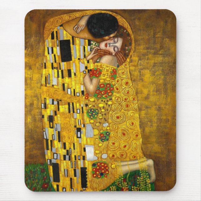 The Kiss by Gustav Klimt Mouse Mat (Front)