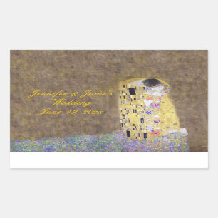 "The Kiss" by Gustav Klimt Personalised Wedding Rectangular Sticker