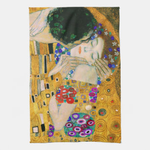 The Kiss by Gustav Klimt Tea Towel