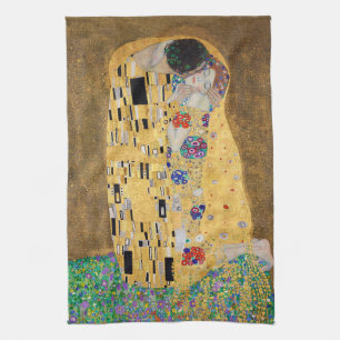 The Kiss by Gustav Klimt Tea Towel
