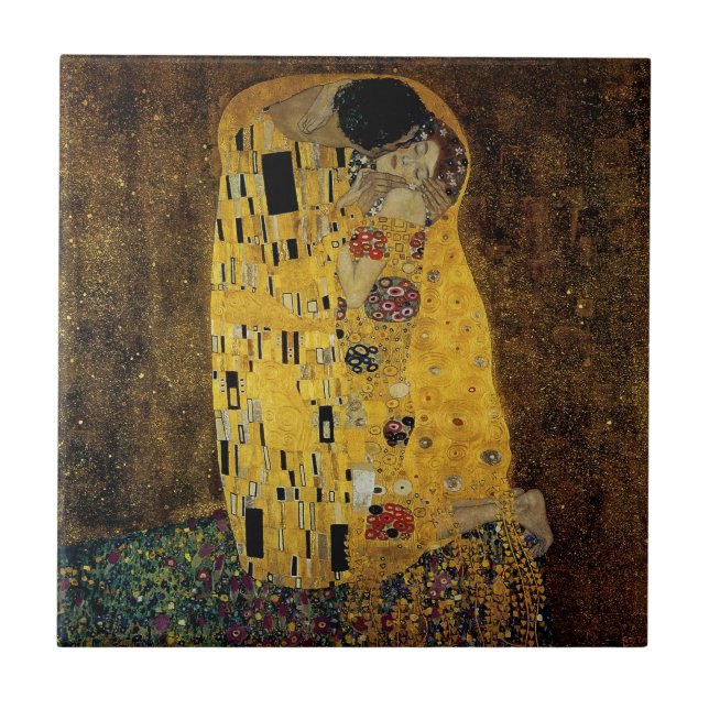 The Kiss by Gustav Klimt Tile (Front)
