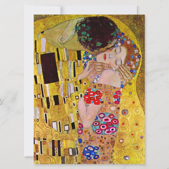 The Kiss by Gustav Klimt, Victorian Art Wedding Invitation (Front)