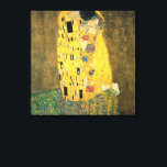 The Kiss by Gustav Klimt, Vintage Art Nouveau Canvas Print<br><div class="desc">The Kiss (Der Kuss) (1907/08) by Gustav Klimt is probably his most famous work. Klimt began work on it in 1907 and it is the highpoint of his so-called 'Golden Period'. The Kiss is a vintage Victorian Era Symbolism fine art love and romance painting featuring a romantic couple in various...</div>