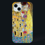 The Kiss by Gustav Klimt, Vintage Art Nouveau iPhone 15 Mini Case<br><div class="desc">The Kiss (Der Kuss) (1907/08) by Gustav Klimt is probably his most famous work. Klimt began work on it in 1907 and it is the highpoint of his so-called 'Golden Period'. The Kiss is a vintage Victorian Era Symbolism fine art love and romance painting featuring a romantic couple in various...</div>