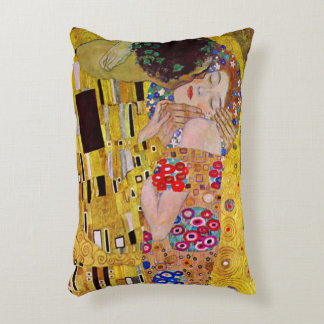 The Kiss by Gustav Klimt, Vintage Art Nouveau Decorative Cushion