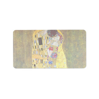 The Kiss by Gustav Klimt, Vintage Art Nouveau Label