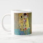 The Kiss by Gustav Klimt, Vintage Art Nouveau Large Coffee Mug<br><div class="desc">The Kiss (Der Kuss) (1907/08) by Gustav Klimt is probably his most famous work. Klimt began work on it in 1907 and it is the highpoint of his so-called 'Golden Period'. The Kiss is a vintage Victorian Era Symbolism fine art love and romance painting featuring a romantic couple in various...</div>