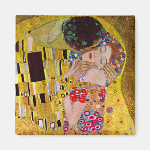 The Kiss by Gustav Klimt, Vintage Art Nouveau Magnet