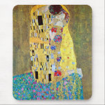 The Kiss by Gustav Klimt, Vintage Art Nouveau Mouse Mat<br><div class="desc">The Kiss (Der Kuss) (1907/08) by Gustav Klimt is probably his most famous work. Klimt began work on it in 1907 and it is the highpoint of his so-called 'Golden Period'. The Kiss is a vintage Victorian Era Symbolism fine art love and romance painting featuring a romantic couple in various...</div>