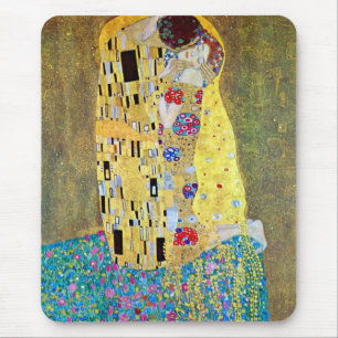 The Kiss by Gustav Klimt, Vintage Art Nouveau Mouse Mat
