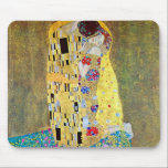The Kiss by Gustav Klimt, Vintage Art Nouveau Mouse Mat<br><div class="desc">The Kiss (Der Kuss) (1907/08) by Gustav Klimt is probably his most famous work. Klimt began work on it in 1907 and it is the highpoint of his so-called 'Golden Period'. The Kiss is a vintage Victorian Era Symbolism fine art love and romance painting featuring a romantic couple in various...</div>