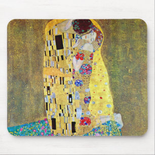 The Kiss by Gustav Klimt, Vintage Art Nouveau Mouse Mat