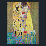 The Kiss by Gustav Klimt, Vintage Art Nouveau Notebook<br><div class="desc">The Kiss (Der Kuss) (1907/08) by Gustav Klimt is probably his most famous work. Klimt began work on it in 1907 and it is the highpoint of his so-called 'Golden Period'. The Kiss is a vintage Victorian Era Symbolism fine art love and romance painting featuring a romantic couple in various...</div>