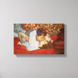 The Kiss by Henri de Toulouse-Lautrec on Canvas~ Canvas Print