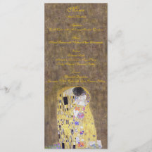The Kiss by Klimt Wedding Gold Menu