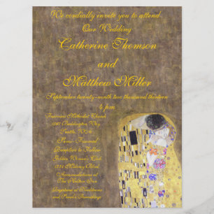 The Kiss by Klimt Wedding Invitation Art Nouveau