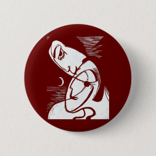 The Kiss By Moonlight and Ocean 6 Cm Round Badge