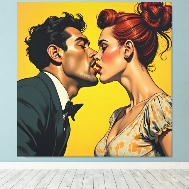 The Kiss Canvas Print (Insitu(Wood Floor))