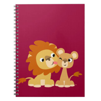 The Kiss: Cute Cartoon Lion Couple Notebook