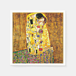 The Kiss, famous painting by Gustav Klimt Napkin