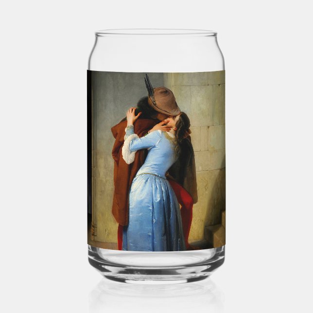The Kiss Francesco Hayez Can Glass (Front)