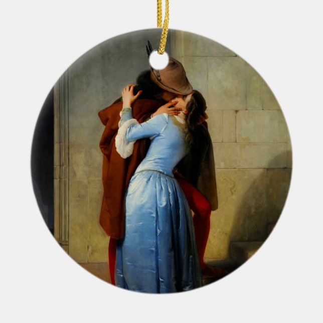 The Kiss Francesco Hayez Ceramic Tree Decoration (Front)