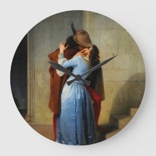 The Kiss Francesco Hayez Large Clock