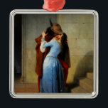 The Kiss Francesco Hayez Metal Tree Decoration<br><div class="desc">Ornament featuring the Italian painting The Kiss (1859). Also known as Il Bacio,  a couple embraces each other in a romantic kiss. Hayez uses symbolism to secretly express the alliance between France and Italy. A wonderful gift for lovers of Italian Romanticism.</div>
