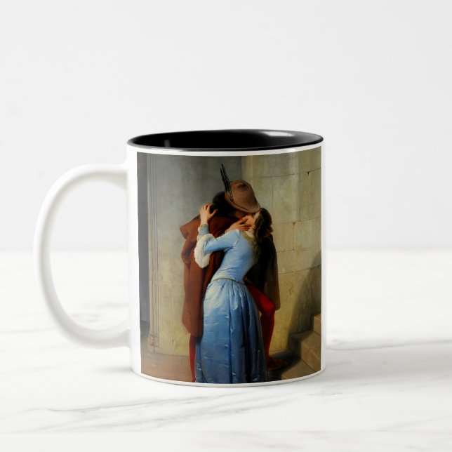 The Kiss Francesco Hayez Two-Tone Coffee Mug (Left)