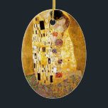 The Kiss Gustav Klimt Ceramic Tree Decoration<br><div class="desc">Imperial Austrian Painter Gustav Klimt's masterpiece : The Kiss painting</div>