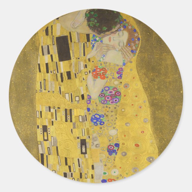 The kiss - Gustav Klimt Classic Round Sticker (Front)