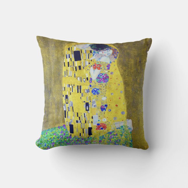The Kiss, Gustav Klimt Cushion (Front)