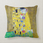 The Kiss, Gustav Klimt Cushion<br><div class="desc">Gustav Klimt (July 14, 1862 – February 6, 1918) was an Austrian symbolist painter and one of the most prominent members of the Vienna Secession movement. Klimt is noted for his paintings, murals, sketches, and other objets d'art. In addition to his figurative works, which include allegories and portraits, he painted...</div>