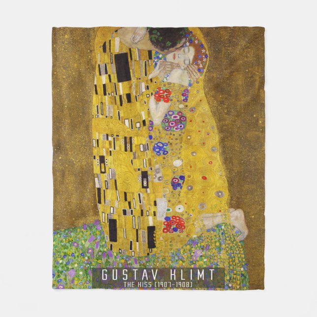 The Kiss - Gustav Klimt   Fleece Blanket (Front)