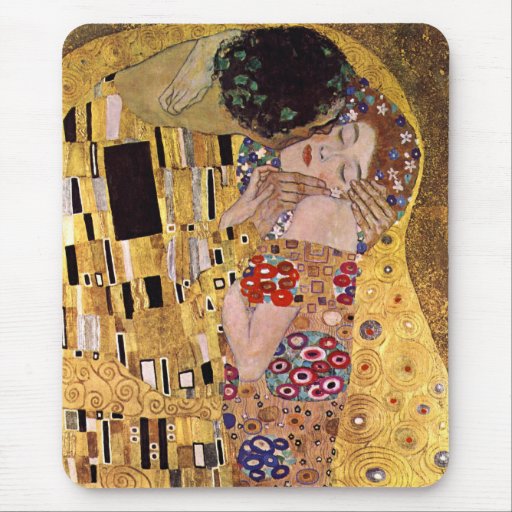 Image of The Kiss, Gustav Klimt Mouse Mat